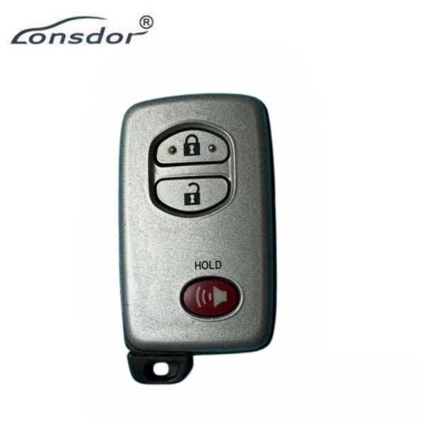 Lonsdor - LT20 01 + 3-Button Silver Remote Smart Key for Toyota & Lexus K518S, K518ISE & KH100+ Switchable Frequency