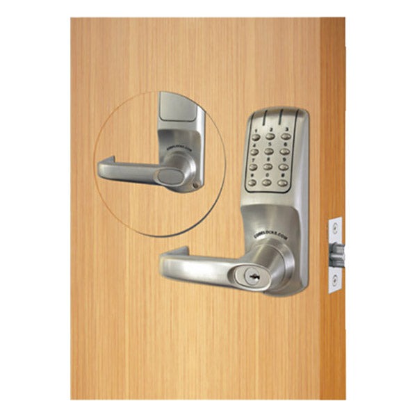 CodeLocks - CL5210 - Electronic Door Lock - Optional Backset - Tubular Latchbolt - Brushed Steel - Optional Cylinder Prep - Fire Rated - Grade 2