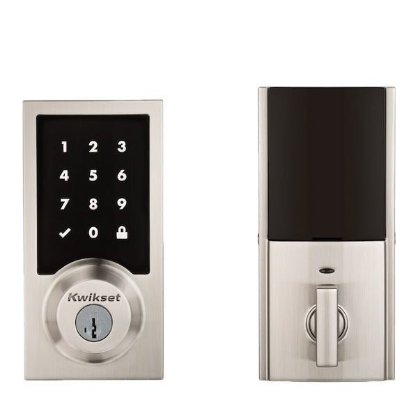 Kwikset - SmartCode 916CNT - Contemporary Electronic Deadbolt - 15 - Satin Nickel - Touchscreen - Z Wave - SmartKey Technology