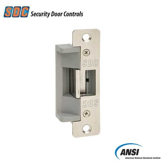 SDC - 15 - Electrified Cylindrical Strike - Fail Secure - 12VDC - 4-7/8” Faceplate - Satin Stainless Steel