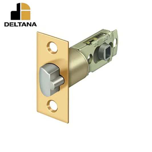 Deltana - Square Adjustable Latch Entry - 2-3/8" Backset - 1 3/8" - 2" Door Thickness - Lifetime Brass