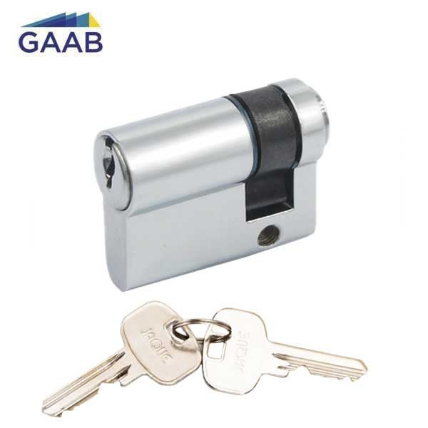 GAAB - I292-29 - Half Euro Profile Cylinder - Single Sided - Satin Chrome - (Yale R6) (40mm)