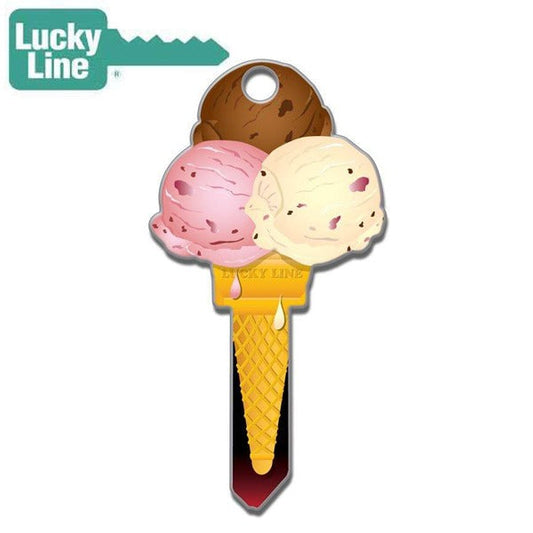 LuckyLine - B111K - Key Shapes - Ice Cream - Kwikset - KW1 - 5 Pack