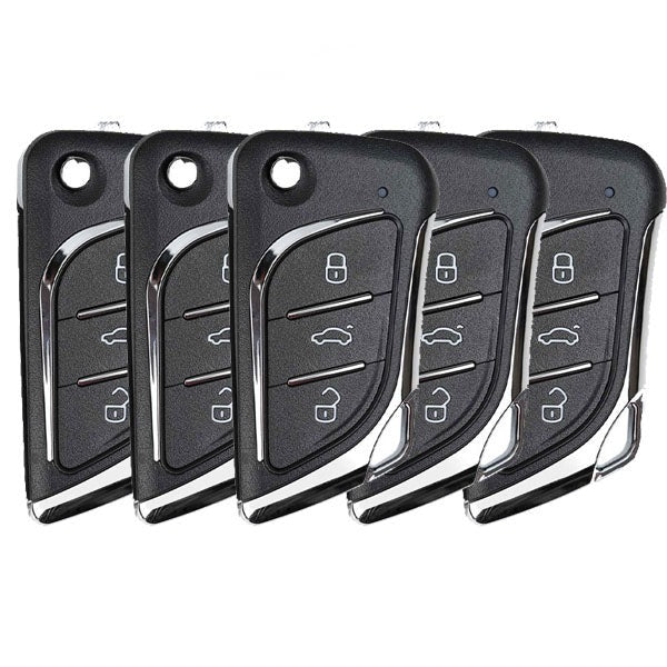 5 x Xhorse - Lexus Knife Style / 3-Button Universal Remote Flip Key for VVDI Key Tool (Wired) (Pack of 5)