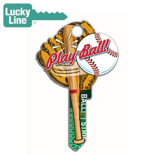 LuckyLine - B120K - Key Shapes - Baseball - Kwikset - KW1 - 5 Pack