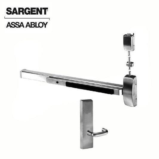 Sargent - 8715F - Surface Vertical Exit Rod - Top Latch - Passage - 36" x 84" - Optional Handing - Satin Stainless Steel - Fired Rated - Grade 1