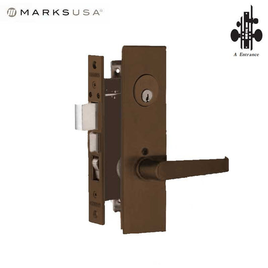 Marks USA - 9CP92A - Capitol Mortise Lever Lock - Dark Bronze - 2-1/2" Backset - Entrance