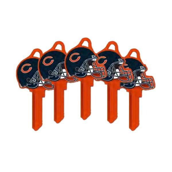 Ilco - NFL TeamKeys - Helmet Edition - Key Blank - Chicago Bears - KW1 (5 Pack)