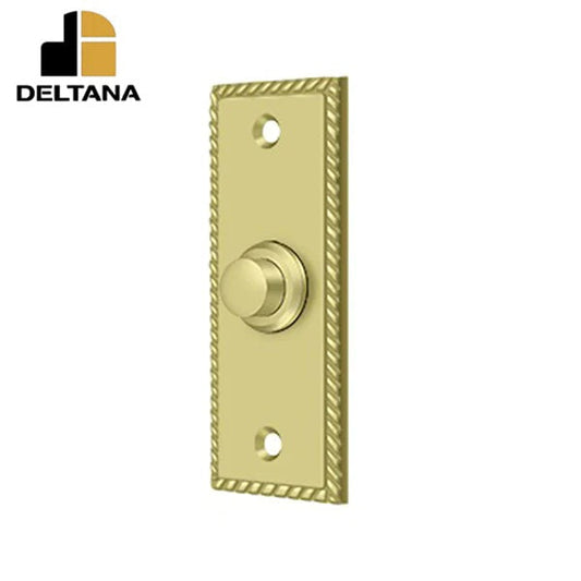 Deltana - Bell Button - Rectangular w/ Rope Pattern - Optional Finish
