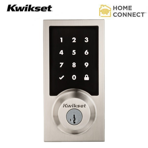 Kwikset - SmartCode 916CNT - Contemporary Electronic Deadbolt - 15 - Satin Nickel - Touchscreen - Z Wave - SmartKey Technology