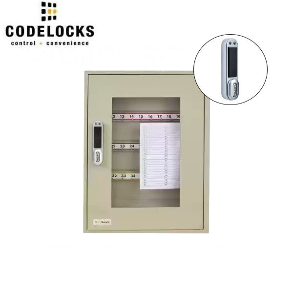 CodeLocks - Key Secure View Hook Key Cabinet w/ KL1000 - RFID - Keyless Access - Private & Public Function - Master & User - Optional Cabinet Size