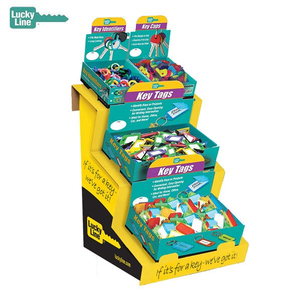 LuckyLine - 34460 - 3-Tier Counter Display - Holds up to 6 bulk boxes - Includes ID Tags and Key Identifiers