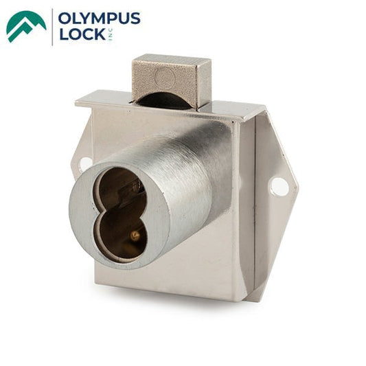 Olympus - 725M - IC Core Mortise Deadbolt Drawer Lock - BEST SFIC - 1-3/8" to Cylinder Length - Standard Length Bolt - Satin Chrome - Optional Handing - Optional Key Retaining - Grade 1