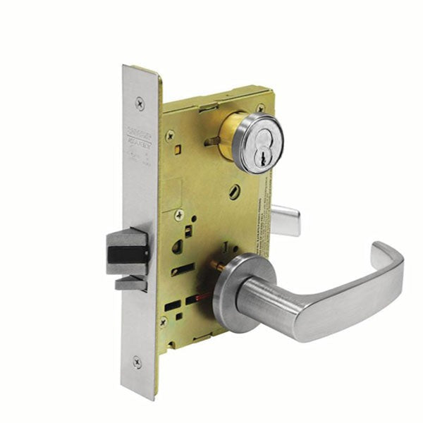Sargent - 8205 - Mechanical Mortise Lock - Office/Entry - O Rose/NJ Lever - 7-Pin Construction Core - Keyed Alike - Satin Chrome - Grade 1