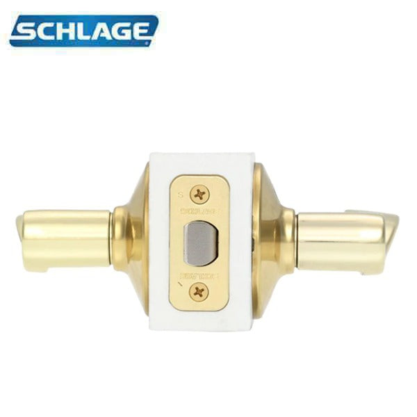 Schlage - 16210 - Accent Lever Set - Passage - Round Rose - Bright Brass - RH - Grade 2
