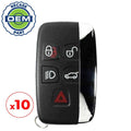 10 x 2010 - 2020 Land Rover Range Rover / 5-Button Smart Key / PN: BJ32-15K601-AB / KOBJTF10A (OEM Recase)