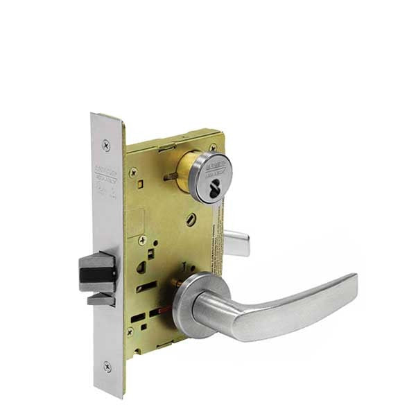 Sargent - 8237 - Mechanical Mortise Lock - LN Rose / B Lever - Classroom - 1-3/4" Frame - SFIC - Satin Chrome - Grade 1