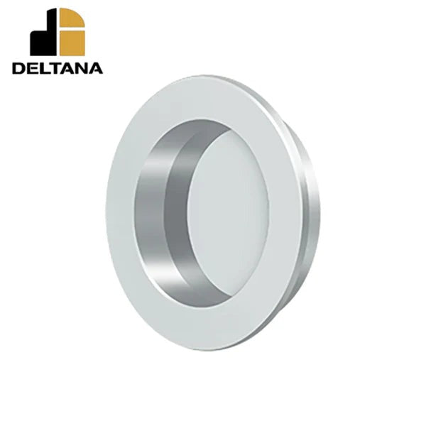 Deltana - Flush Pull - Round - Heavy Duty - 2-3/8" - Solid Brass - 2-1/8" Base Size - Optional Finish