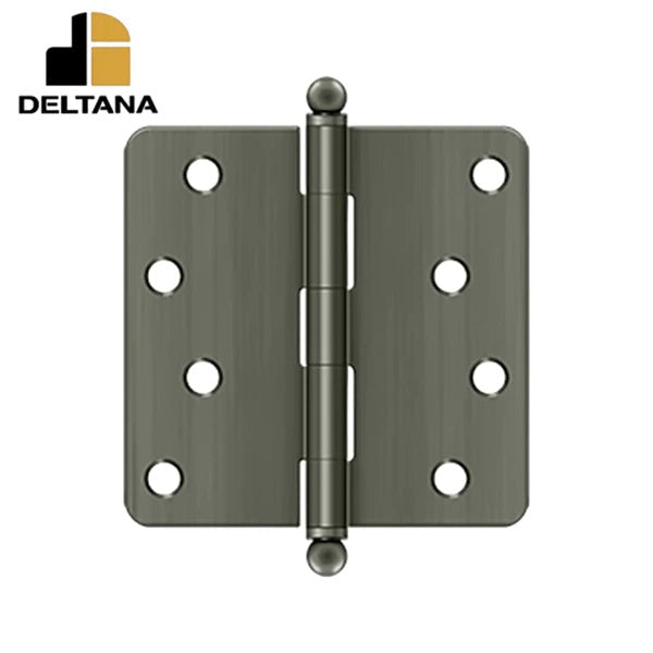 Deltana - 4" x 4" x 1/4" Radius Hinge - w/ Ball Tips - Optional Finish