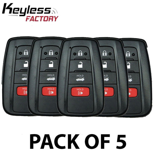 5 x 2018-2020 Toyota Camry / 4-Button Smart Key / HYQ14FBC / 0351 (AFTERMARKET) (Pack of 5)