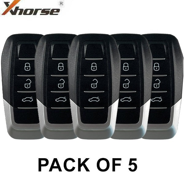 5 x Xhorse - XKFEF5EN / 3-Button Universal Remote Key for VVDI Key Tool (Wired) (Pack of 5)