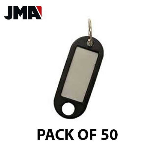 50 Pack of Key ID Tags w/ Ring & Hole - Black (JMA M2)