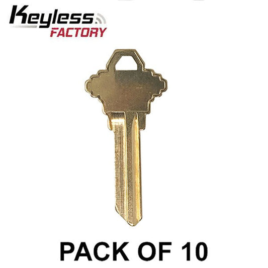 Keyless Factory - SC4 / 1145A Brass Finish Schlage Key Blanks (10 PACK) (AFTERMARKET)