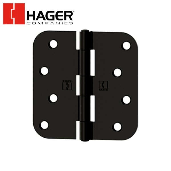 Hager - RC1846 - 5-Knuckle - Round Corner 5/8" Radius - Plain Bearing - Rivet Pin With Fasteners - 4" x 4" - Optional Finish