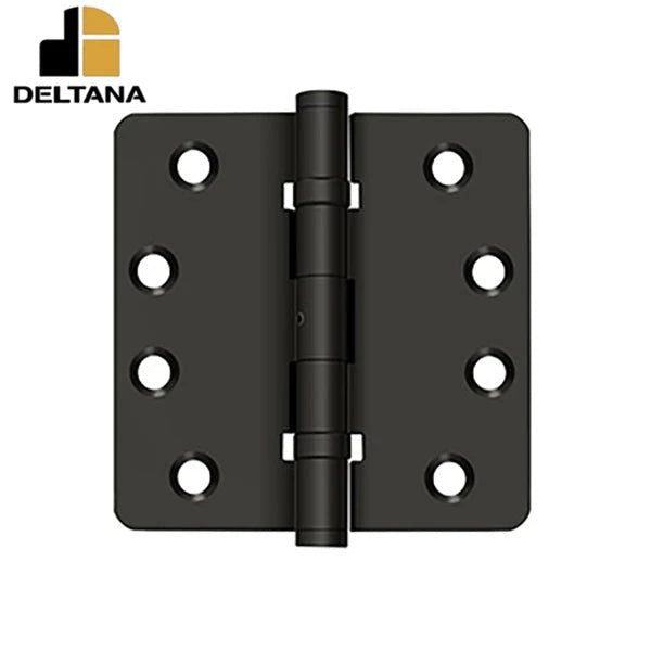 Deltana - 4" x 4" x 1/4" Radius Hinge - Ball Bearing - NRP - Solid Brass - 0.129 Thickness - Optional Finish