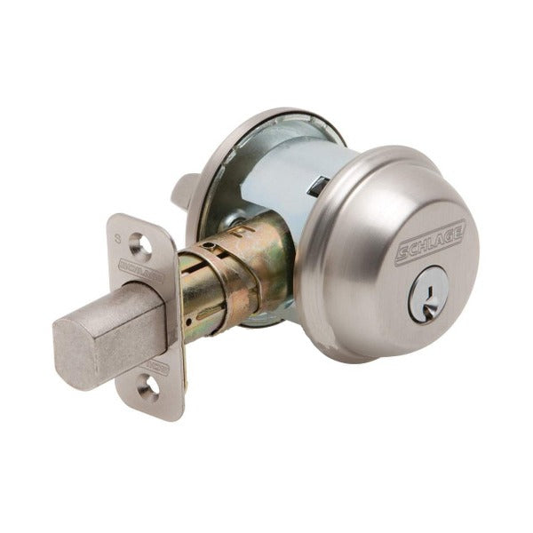 Schlage - B60 - Single Cylinder Deadbolt - Entrance - Satin Nickel - Schlage "C" Keyway - Keyed Different - Grade 2