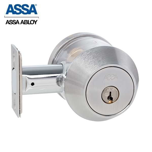 ASSA - 7000 Series - Maximum+ - Double Cylinder Deadbolt with Security Guard - KA - 626 - Satin Chrome - Grade 1