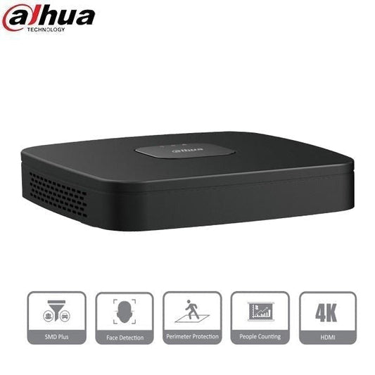 Dahua / 4 Channel / 8MP / 4K NVR / 1 SATA / 2TB HDD / DH-N41C1P2