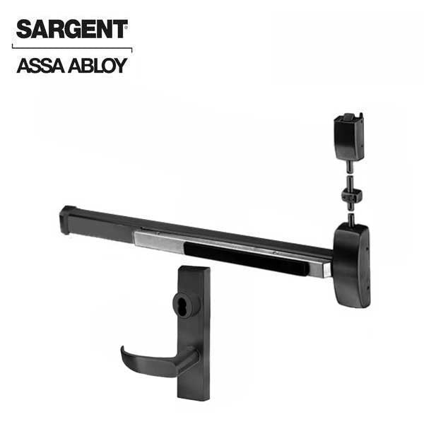 Sargent - 8713F - Surface Vertical Exit Rod - Top Latching - Less Cylinder - Entrance - 36" x 84" - Black Suede - Fired Rated - Grade 1