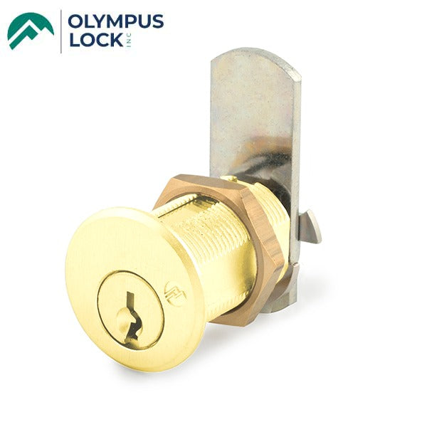Olympus - DCR - 3/4” Barrel Diameter Cam Lock - Optional Cylinder Length - Polished Brass - Optional Keying - Grade 1