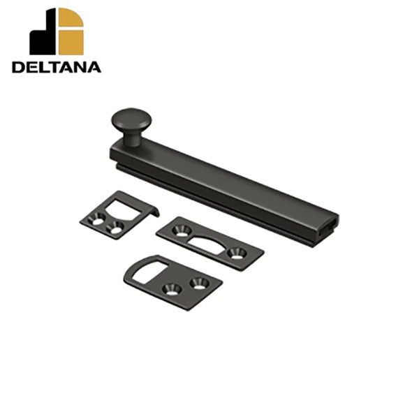 Deltana - 4" Surface Bolt - Concealed Screw - Heavy Duty - Optional Finish