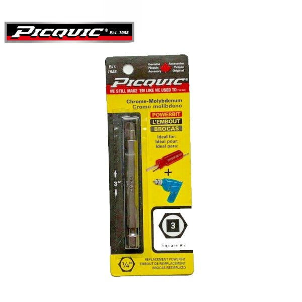 PICQUIC - 3" Length Powerbits - Optional Bit Sizes - Robertson