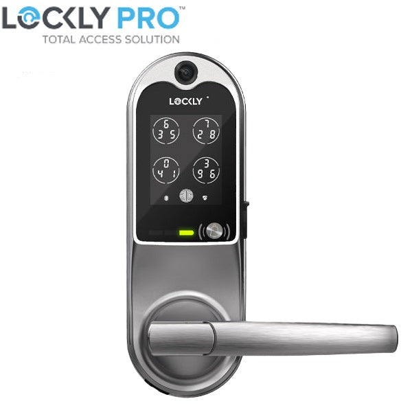 Lockly Guard VISION LATCH 698L - Doorbell Video Camera Smart Lock - Latch Lever Set - Fingerprint Reader - Wi-Fi-Bluetooth App Controlled - Optional Finish