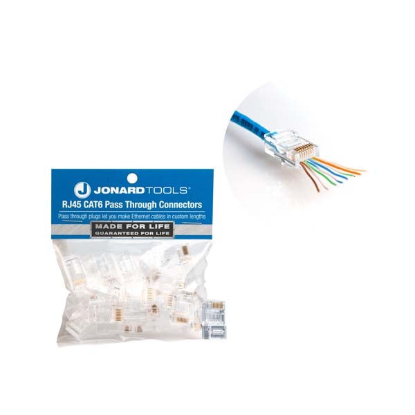 Jonard Tools - CAT5e RJ45 Pass-Through Connectors (Pack of 25)