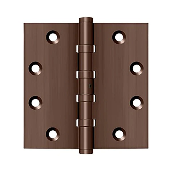 Deltana - 4-1/2" x 4-1/2" Square Hinge - Ball Bearing - NRP - Solid Brass - 0.134" Thickness