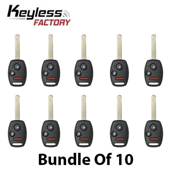 10 x 2007-2015 Honda / 3-Button Remote Head Key / MLBHLIK-1T (AFTERMARKET) (BUNDLE OF 10)