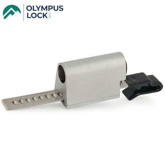 Olympus - 829LC - LC Series: Schlage C Keyway Showcase/Ratchet Lock - Sliding Door Lock - Satin Chrome