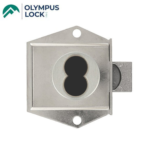 Olympus - 725M - IC Core Mortise Deadbolt Cabinet Door Lock - BEST SFIC - 1-1/16" Cylinder Length - Standard Length Bolt - Polished Chrome - Optional Handing - Grade 1