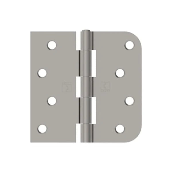 Hager - RC1847 - 5-Knuckle - Square by Round Corner 5/8" Radius - Plain Bearing with Fasteners - Rivet Pin - 4" x 4" - Optional Finish
