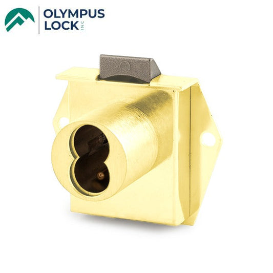 Olympus - 725ML - SFIC Mortise Latch Door & Drawer Cabinet Lock - BEST SFIC - 1-1/16" Cylinder Length - Polished Brass - Optional Handing - Grade 1