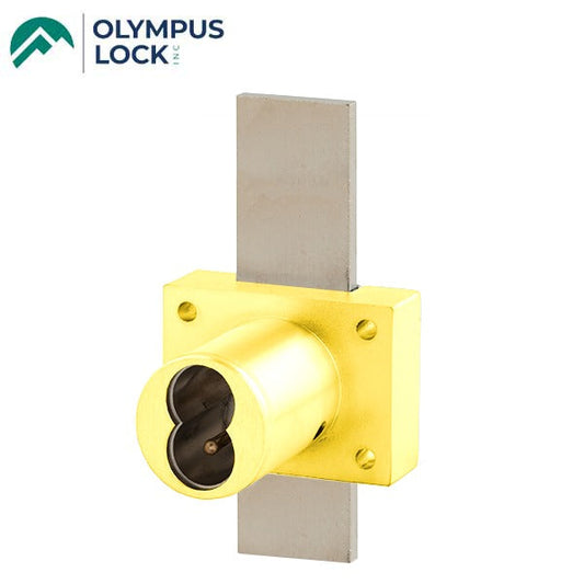 Olympus - 721DW - IC Core Deadbolt Cabinet Drawer Lock - BEST SFIC - 1-1/4" Cylinder Length - Long Bolt - Polished Brass - Optional Key Retaining - Optional High Security - Grade 1
