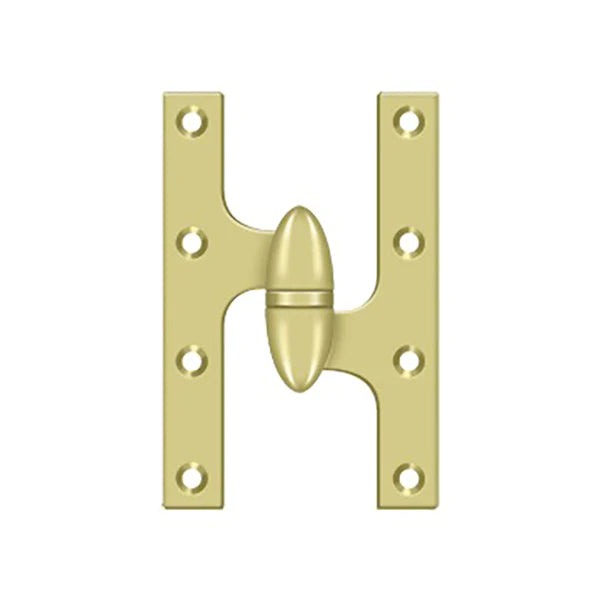Deltana - 6" x 3-7/8" Olive Knuckle Hinge - Ball Bearing - Solid Brass - Right Handed - Optional Finish