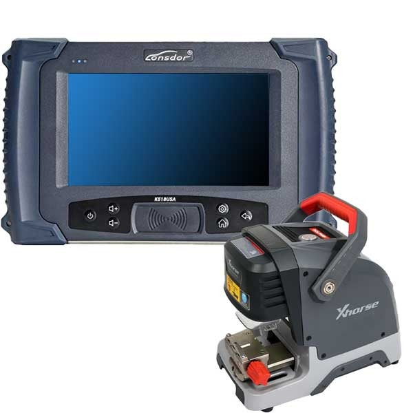 Lonsdor K518 Key Programmer - Permanent Free Upgrades - New USA Version + Xhorse Condor XC Dolphin XP-005 (Cut and Program Bundle)