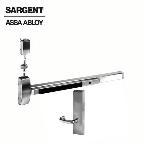 Sargent - 8715F - Surface Vertical Exit Rod - Top Latch - Passage - 36" x 84" - Optional Handing - Satin Stainless Steel - Fired Rated - Grade 1