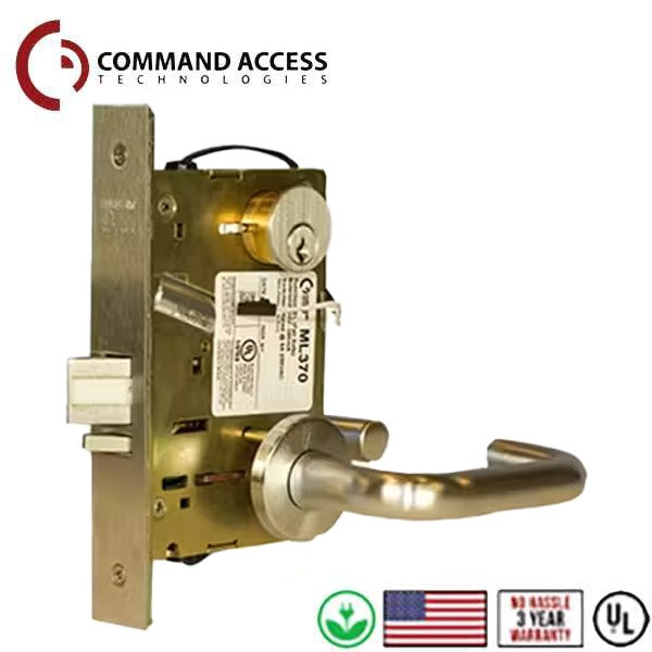 Command Access - ML371 Series - Electrified Sargent 8200 Series Mortise Lock - Storeroom - (EU) Outside Lever Unlocked Electronically - 24V Voltage - Right Handed