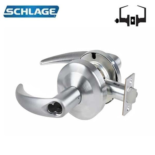 Schlage - ND80BD - Commercial Lever Set - Storeroom - Less SFIC - Satin Chrome - Optional Levers - Fire Rated - Grade 1